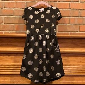 EUC sz 6 LLR Mae black & silver dress
